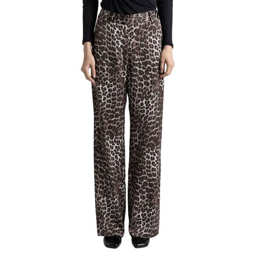 Cue Leopard Viscose Satin Wide Leg Pant